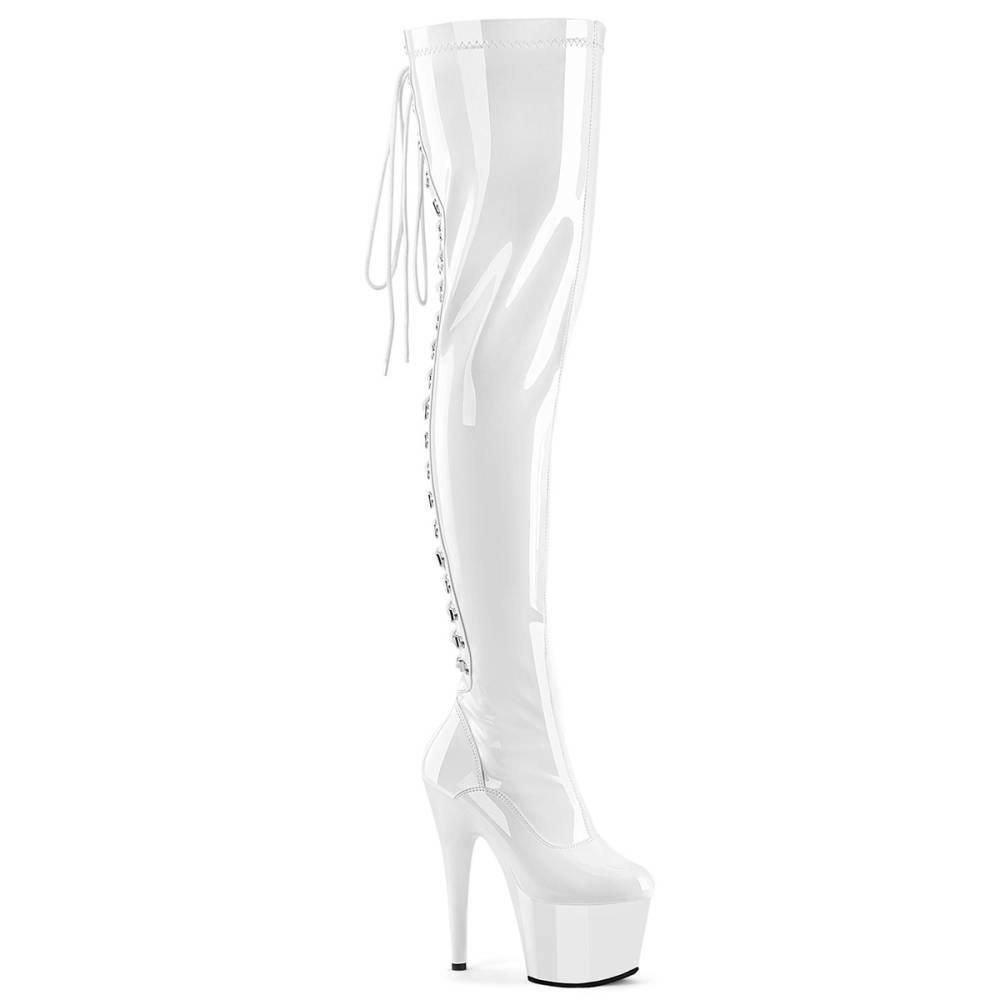 Pleaser - ADORE3063 Cuissardes à plateforme - Blanc Product image